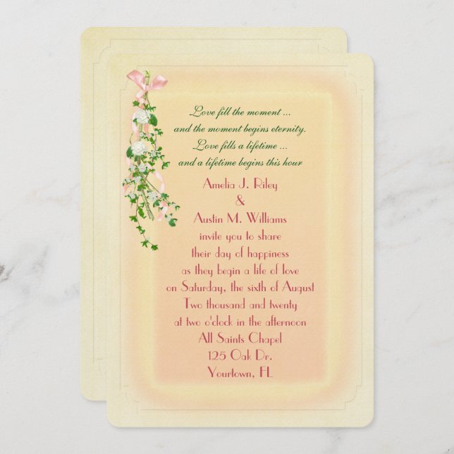 Floral Wedding Branch Invitation (Front/Back)