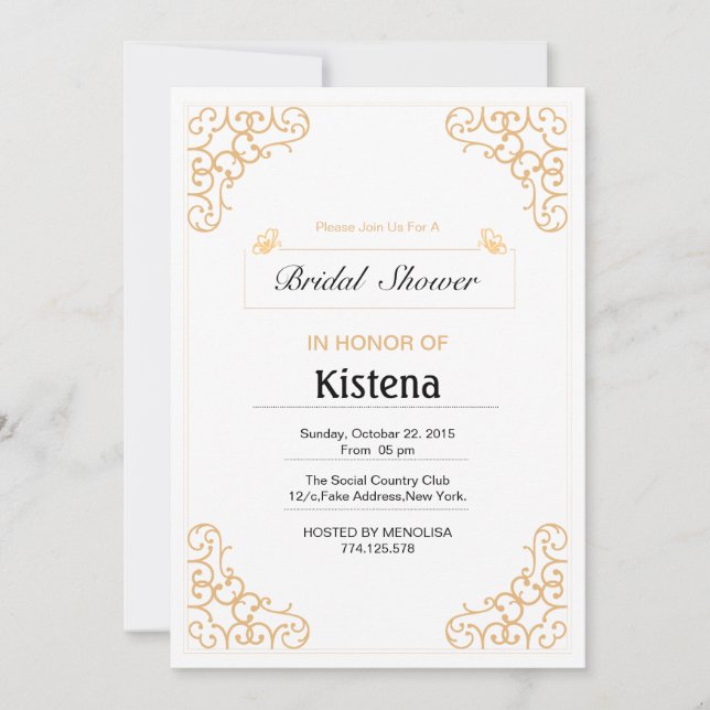 Floral Wedding Bridal Shower Card (Front)