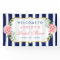 Floral Wedding Bridal Shower Navy Blue Stripes
