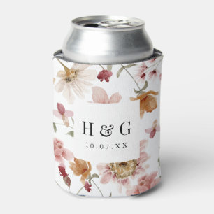 Floral Wedding Can Cooler
