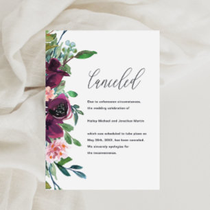 Floral Wedding Cancellation Announcement