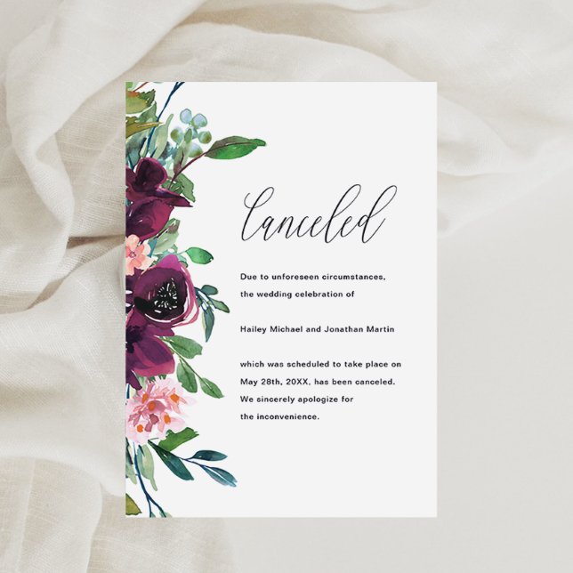 Floral Wedding Cancellation Announcement (Creator Uploaded)
