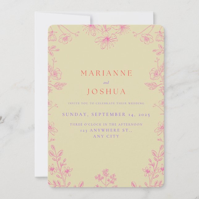 floral wedding card  (Front)