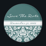 Floral Wedding Change to Any Colour Magnet<br><div class="desc">Vintage Floral Damask in White you choose the Colour Background with almost 200 colours to choose from you choose font colour too- This will match any Wedding- Elegant and Customisable it's all here-Must See Beautiful Vintage Floral!</div>