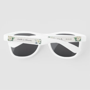Floral Wedding Couple Names Elegant Personalised Sunglasses