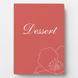 Floral Wedding Dessert Sign Red and Pink Poppies Plaque