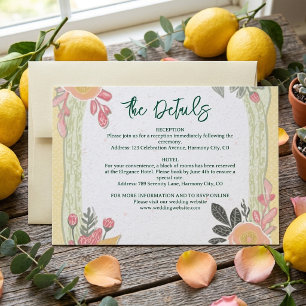 Floral Wedding Details Enclosure Card