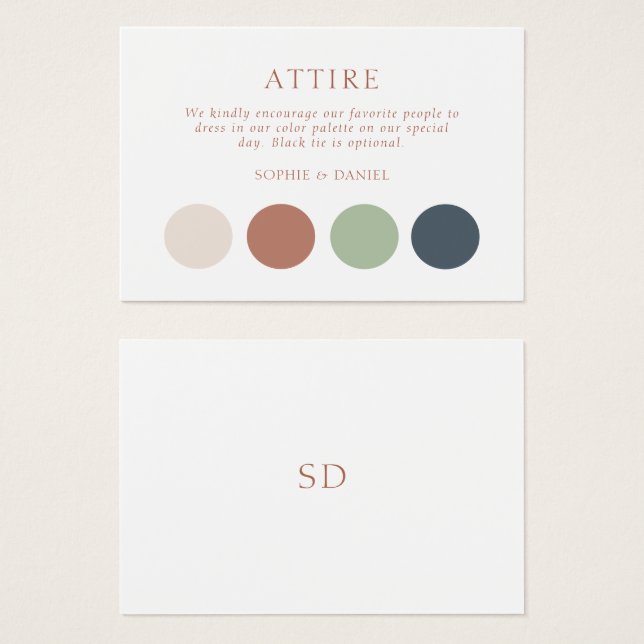Floral Wedding Dress Code Attire Enclosure Card (Front & Back)