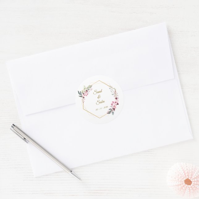Floral wedding envelop seals favour stickers  (Envelope)