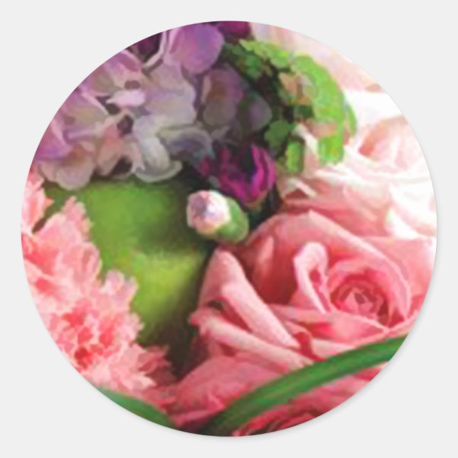 Floral Wedding Envelope Seal Stickers (Front)