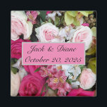 Floral Wedding Favour Magnet<br><div class="desc">Floral Wedding Favour Magnet. Personalised remembrance for guests of your special day.</div>