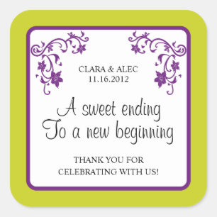 Floral Wedding Favour Sticker