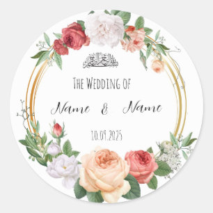 Floral Wedding favour stickers 