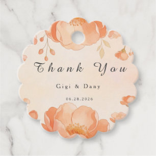 Floral Wedding Favour Tag