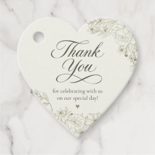 Floral Wedding Favour Thank You Tag