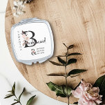 Floral Wedding Flower Letter Boho Bridesmaid Compact Mirror<br><div class="desc">Bridesmaid gift to personalise for your bridesmaid. Bridesmaid is lettered with neutral boho floral letters and handwritten script. You can also add the name of the bride and groom and their wedding date, which frames a co-ordinating floral ampersand. Lovely wedding party keepsake gift and perfect for a fall wedding, floral...</div>