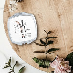 Floral Wedding Flower Letter Boho Maid of Honour Compact Mirror<br><div class="desc">Maid of Honour gift to personalise for your Maid of Honour. Maid of Honour is lettered with neutral boho floral letters and handwritten script. You can also add the name of the bride and groom and their wedding date, which frames a co-ordinating floral ampersand. Lovely wedding party keepsake gift and...</div>
