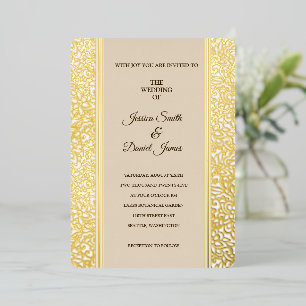 Floral Wedding  Foil Invitation