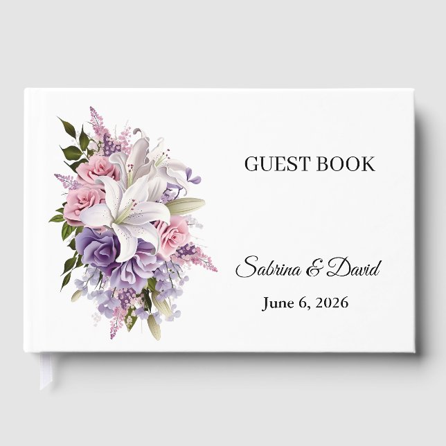 Floral Wedding Guest Book (Front)