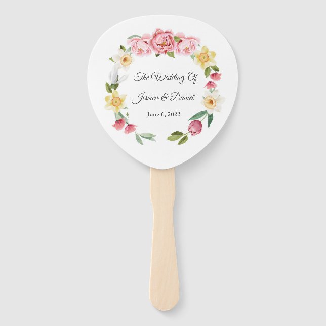 Floral Wedding     Hand Fan (Back)