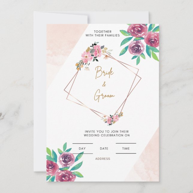 Floral wedding Invitation (Front)