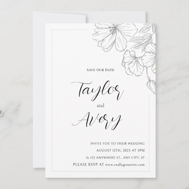 Floral Wedding Invitation (Front)