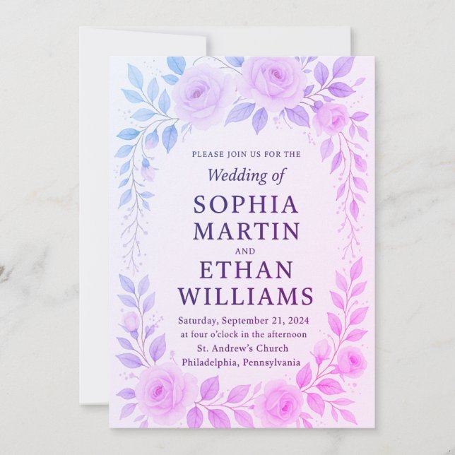 floral wedding invitation (Front)