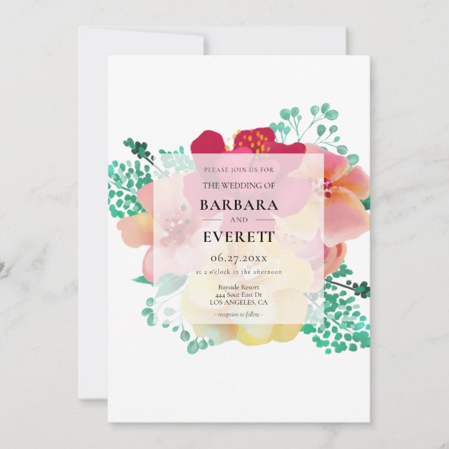 Floral wedding invitation (Front)