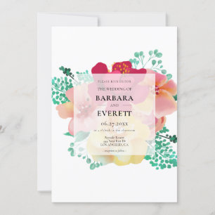 Floral wedding invitation