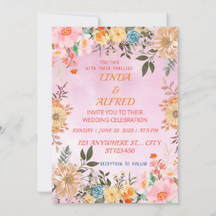Floral wedding invitation