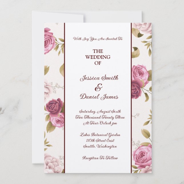 Floral Wedding Invitation (Front)