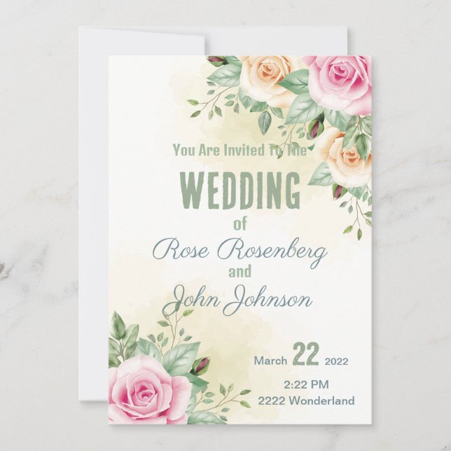 Floral Wedding Invitation (Front)