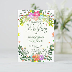 Floral wedding invitation