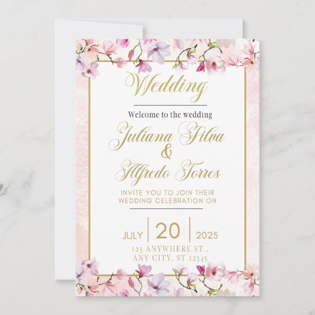 Floral Wedding Invitation (Front)