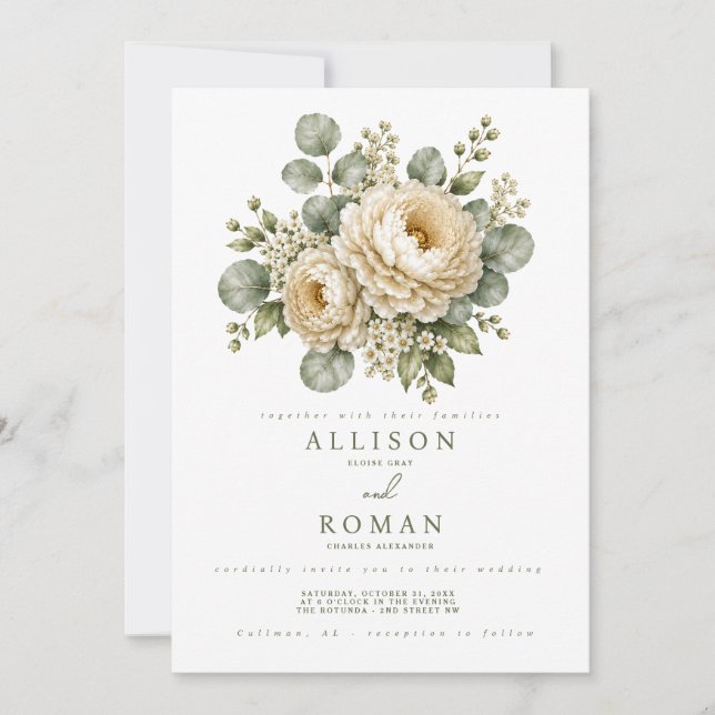 Floral Wedding Invitation (Front)