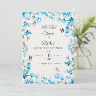 Floral wedding invitation