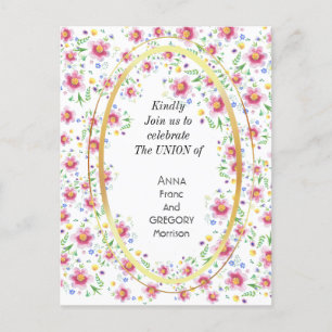 Floral wedding invitation