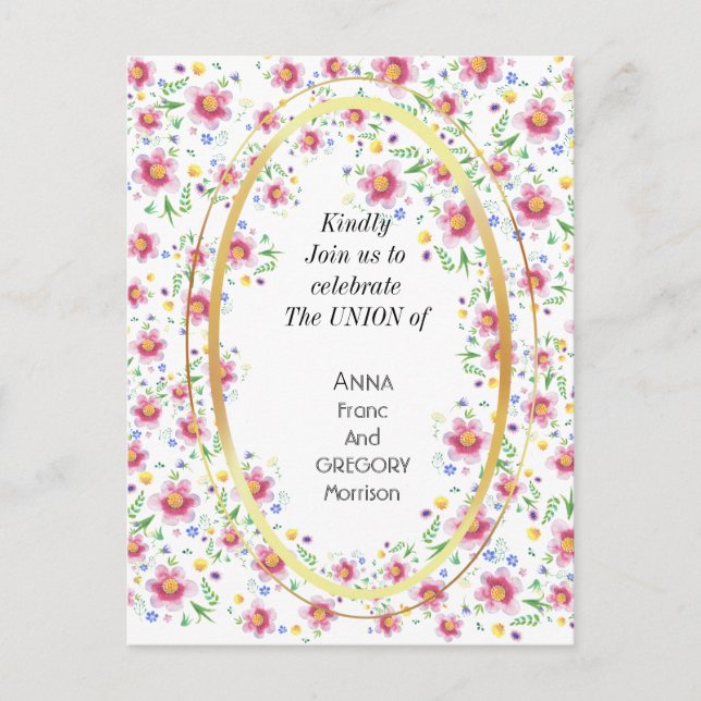 Floral wedding invitation  (Front)
