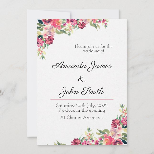 Floral Wedding Invitation (Front)