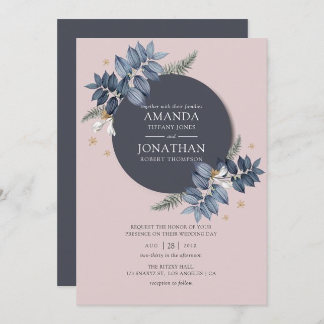 Floral Wedding Invitation (Front/Back)