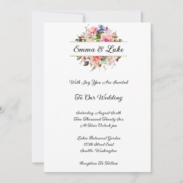 Floral Wedding Invitation (Front)