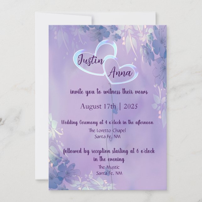 Floral wedding invitation (Front)