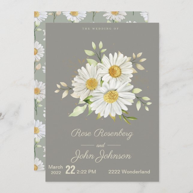 Floral Wedding Invitation (Front/Back)