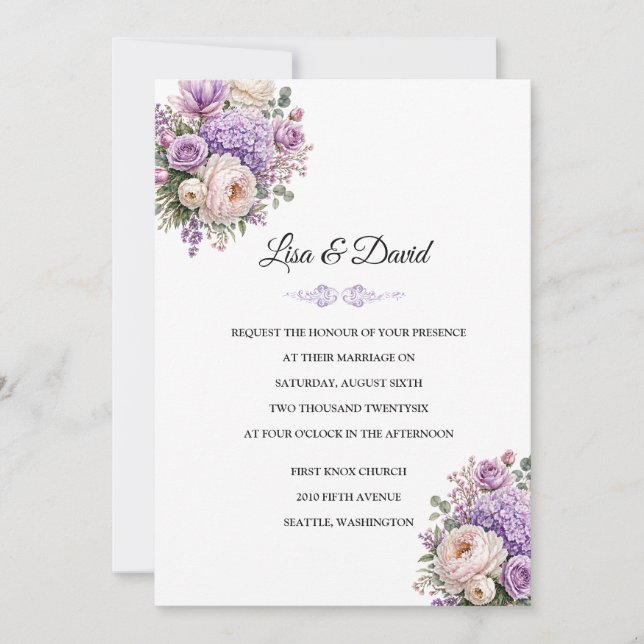 Floral Wedding Invitation (Front)
