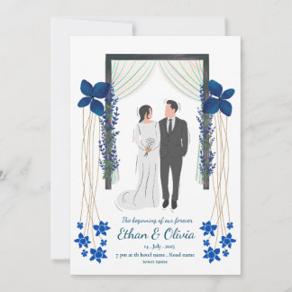 Floral wedding invitation