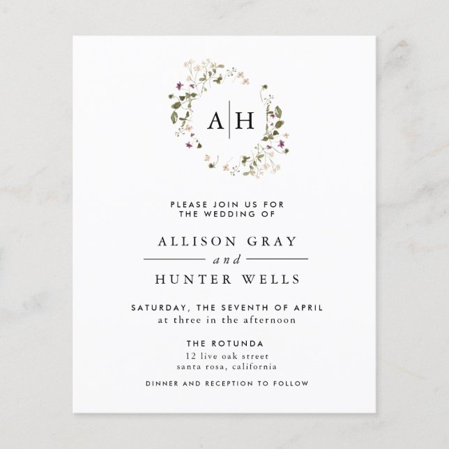 Floral Wedding Invitation (Front)