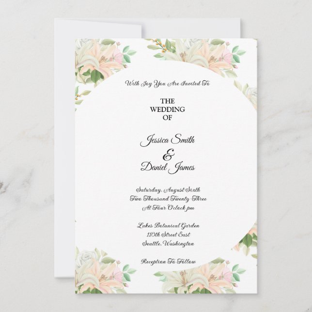 Floral Wedding Invitation (Front)