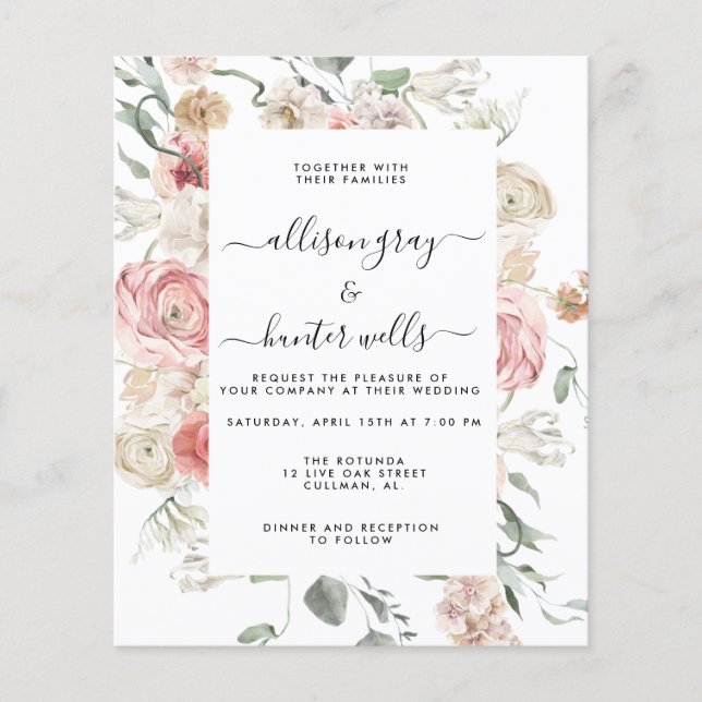 Floral Wedding Invitation | Annabeth (Front)