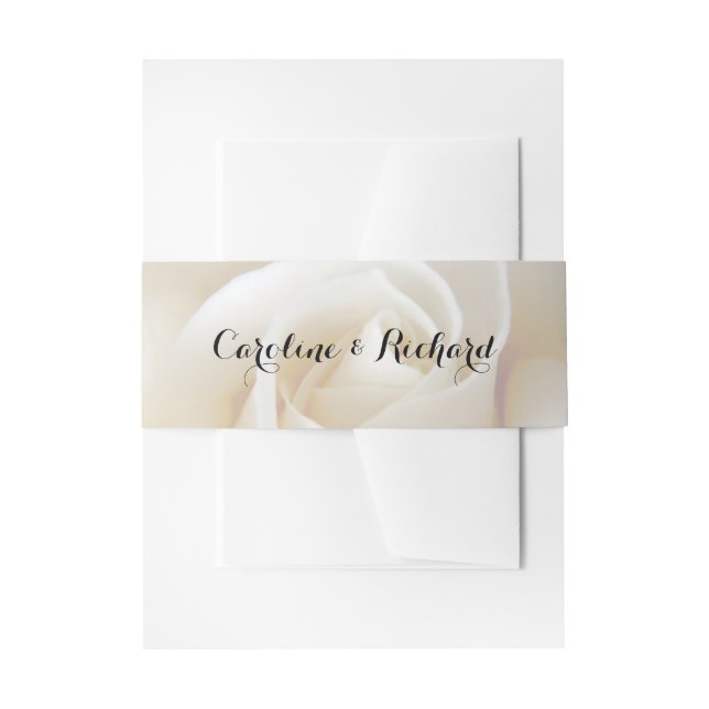 Floral Wedding Invitation Belly Bands Band (Front Example)