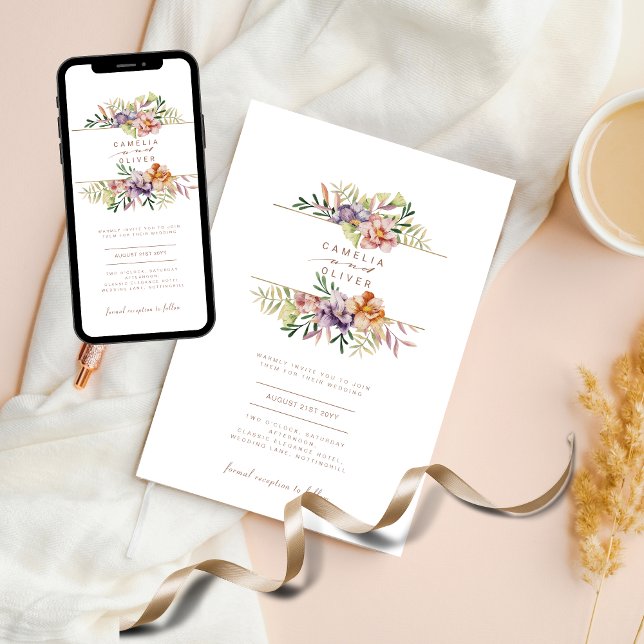 Floral Wedding Invitation BOHO Wildflowers Digital (Creator Uploaded)